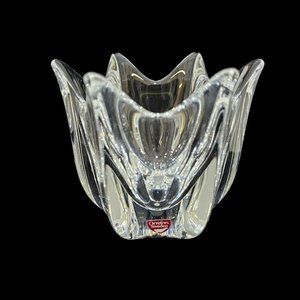 Vintage Orrefors Crystal Belle 4"H‎ 6 Point Tulip Bowl Designed by Jan Johansson